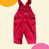 Salopette rouge années 90 - 12 mois