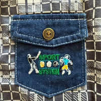 Chemisette denim carreaux sport - 24 mois