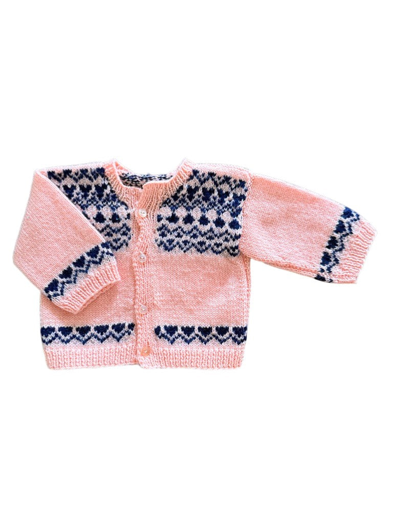 Gilet jacquard orange et marine - 6 mois