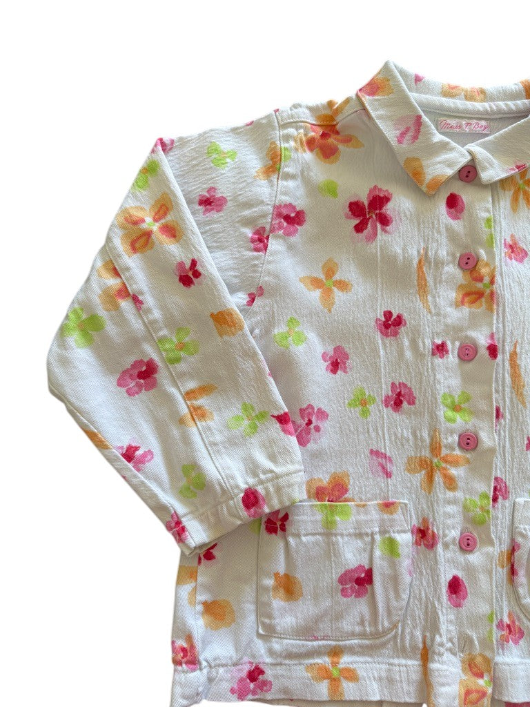 Veste denim fleurie - 8 ans