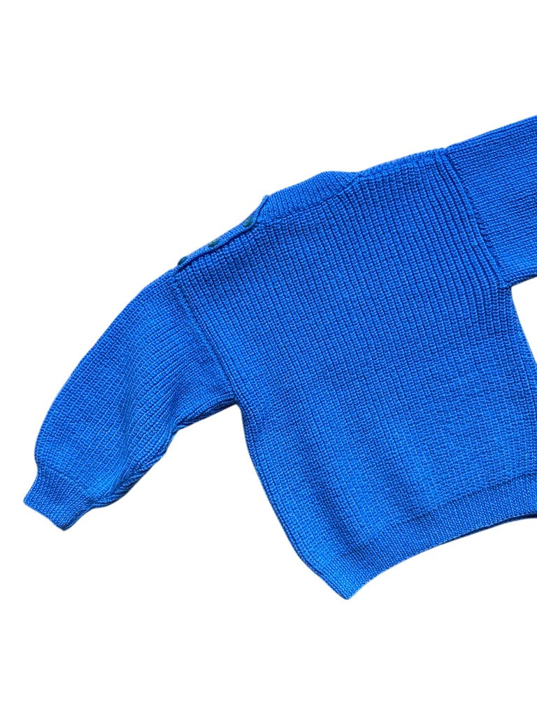 Pull point de jersey bleu - 5 ans