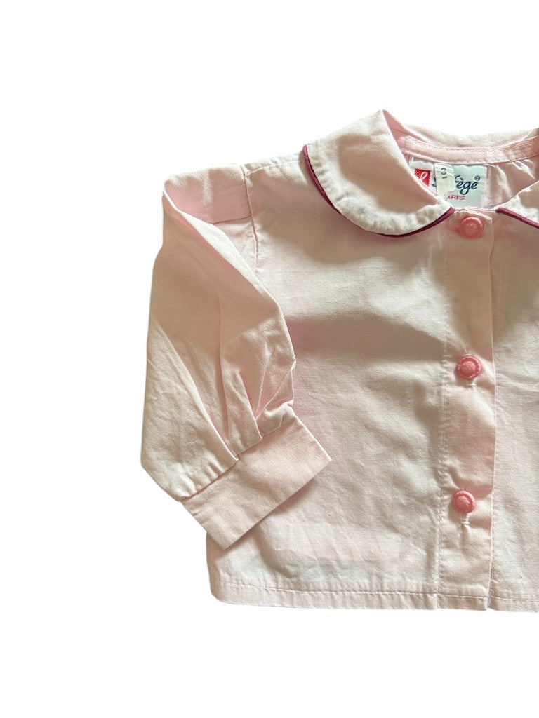 Chemise col claudine rose - 6 mois