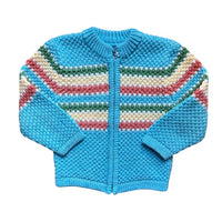 Gilet zippé rayé bleu - 6 ans