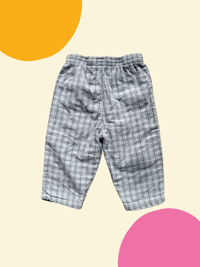 Pantalon carreaux gris - 12/18 mois