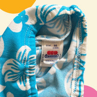 Boxer de bain fleurs hawaïenne bleu - 24 mois