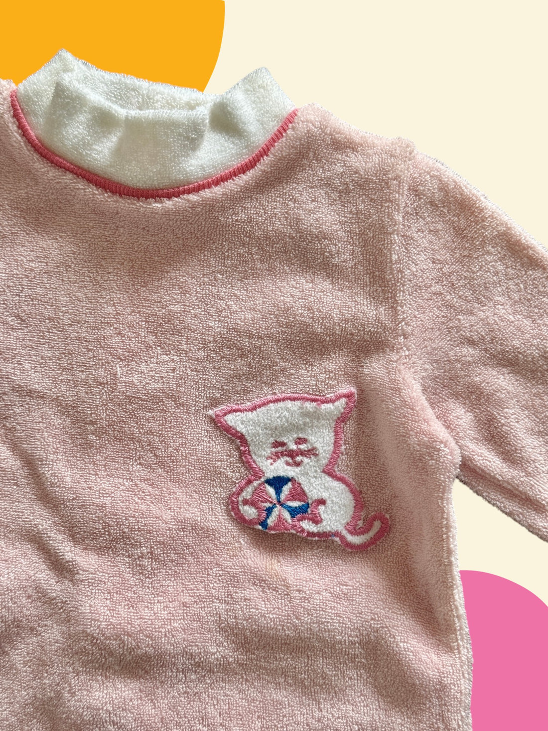Pyjama éponge chat rose - 6 mois