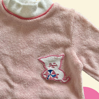 Pyjama éponge chat rose - 6 mois