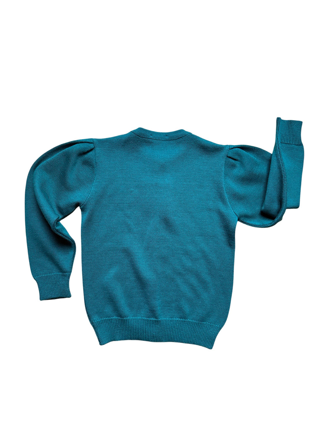 Pull jacquard vert avec laine - 12 ans