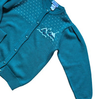 Pull jacquard vert avec laine - 12 ans