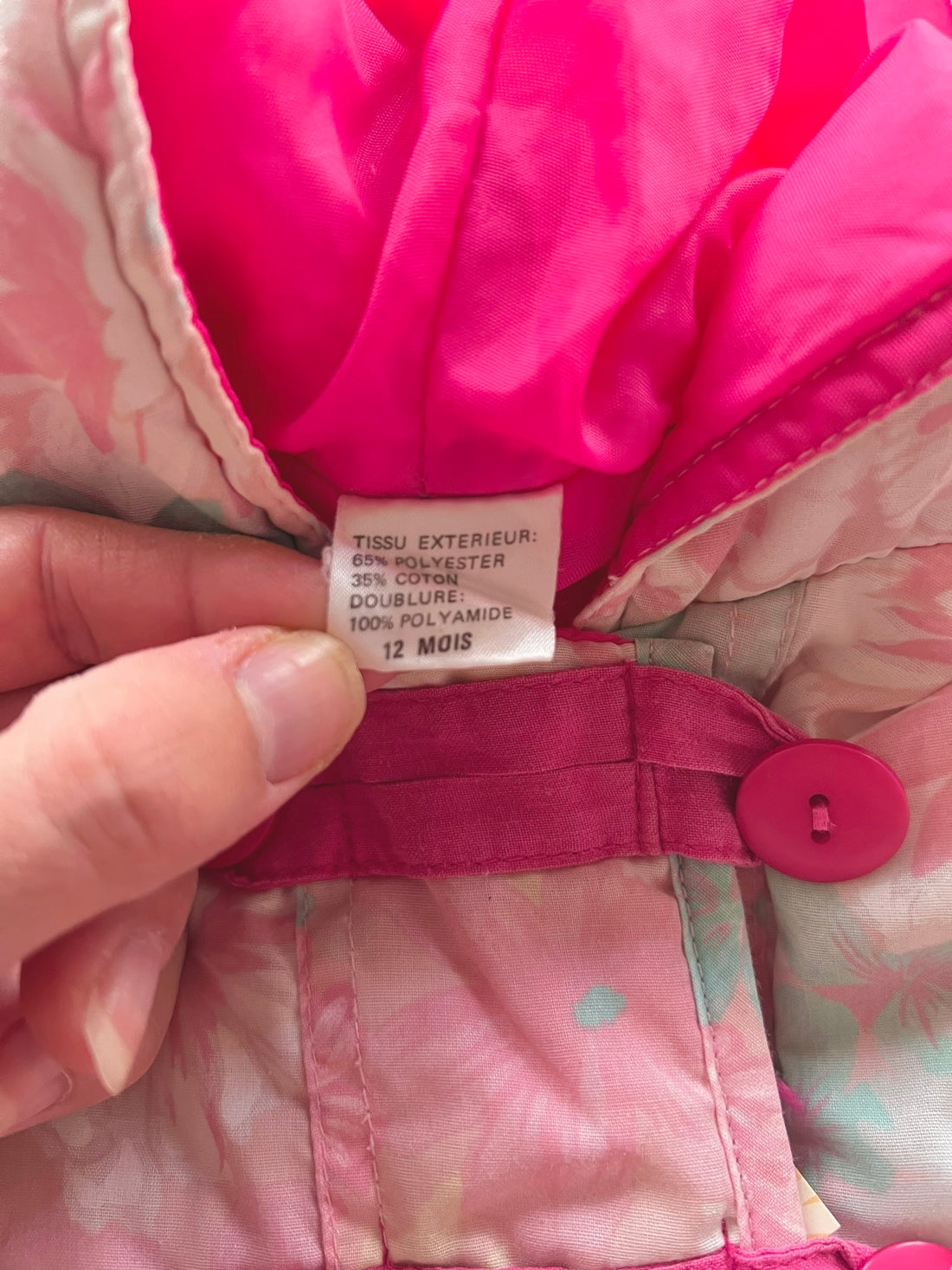 Blouson fleuri pastel - 12/18 mois