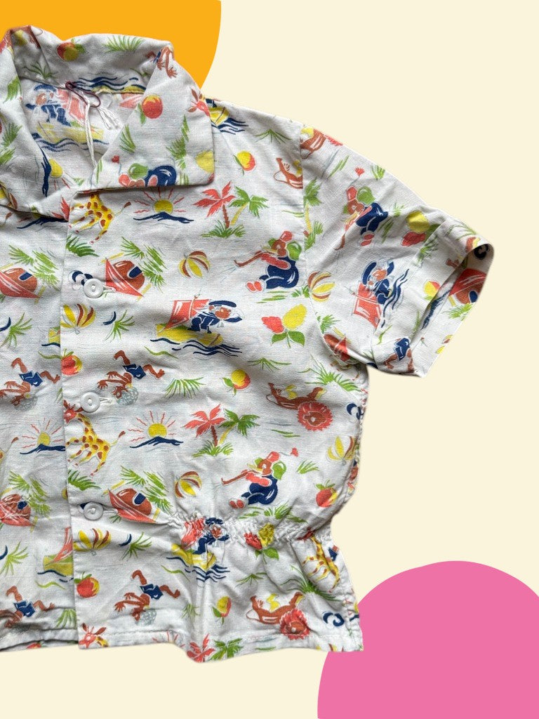 Chemisette imprimé plage cintrée - 24 mois