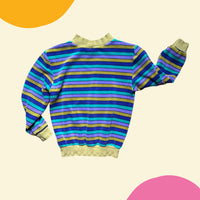 Sweat velours rayé multico - 6 ans