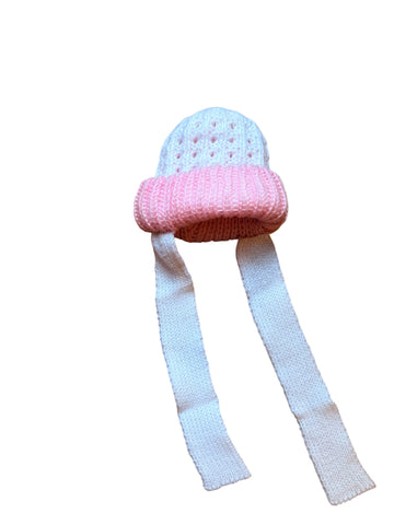 Bonnet rose moyen liens - 1/2 ans