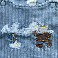 Robe salopette velours côtelé bleue - 12 mois