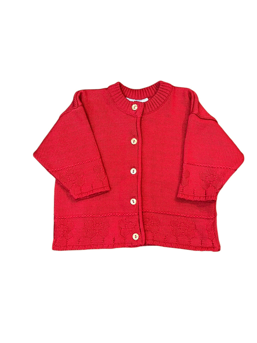 Gilet tricot rouge - 18 mois