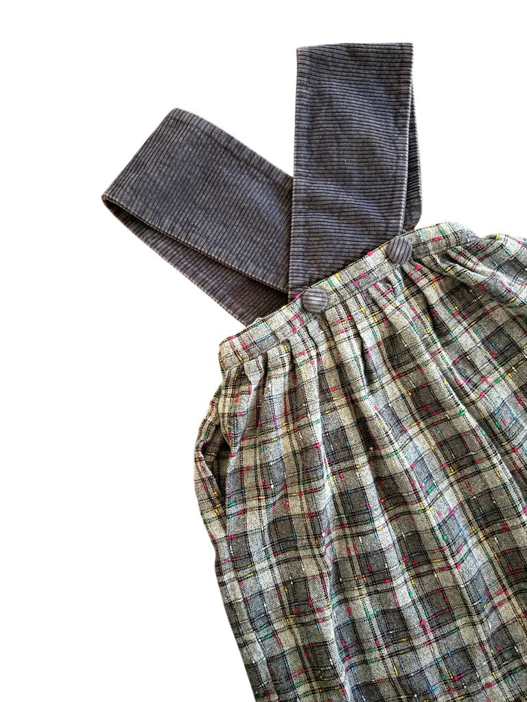 Robe tablier laineuse grise - 8 ans