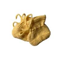 Chaussons tricot jaune - naissance