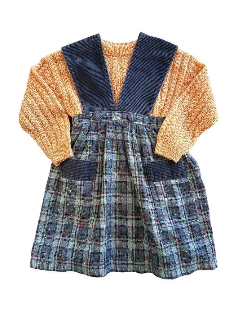 Robe tablier laineuse grise - 8 ans