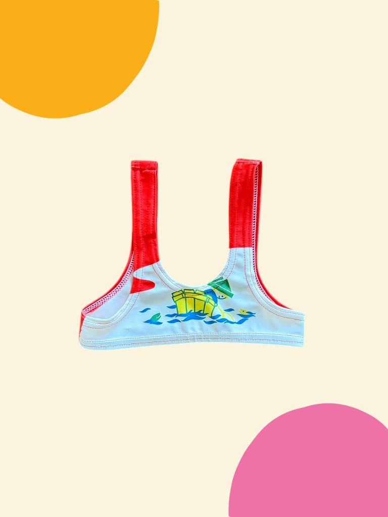 Maillot 2 pièces pêche poissons rouge - 24 mois