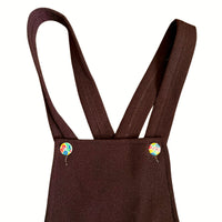 Salopette en maille marron 70's - 7/8 ans