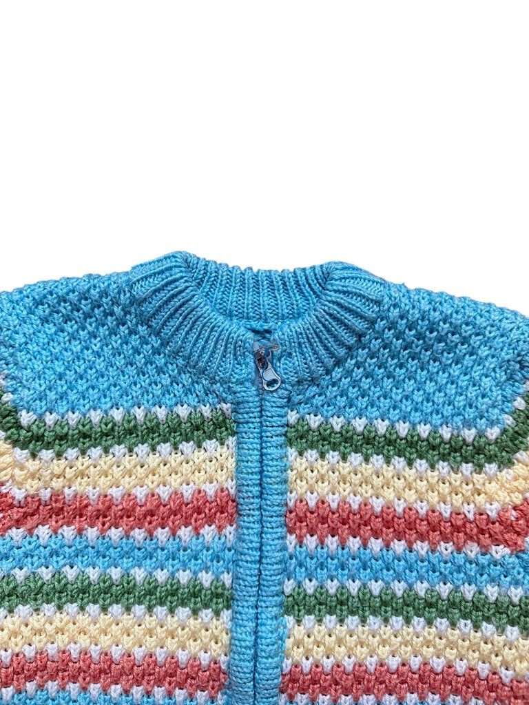 Gilet zippé rayé bleu - 6 ans