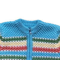 Gilet zippé rayé bleu - 6 ans