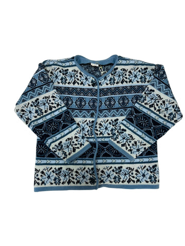 Gilet jacquard bleu - 3/4 ans