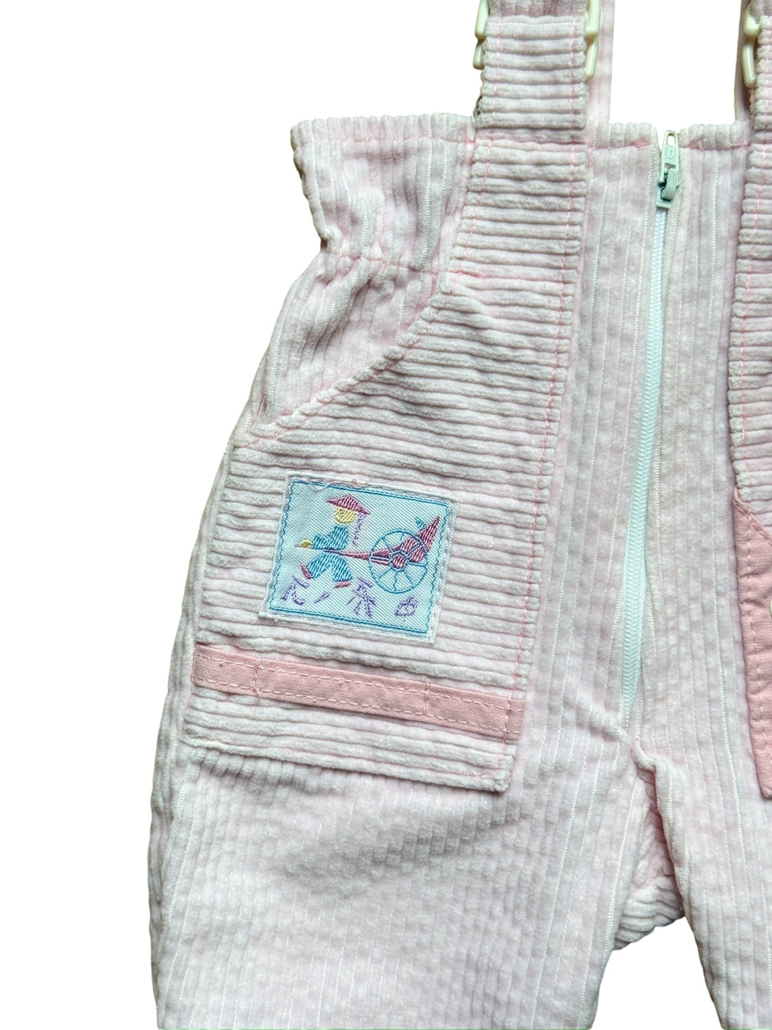 Salopette velours côtelé rose made in France - 3 mois