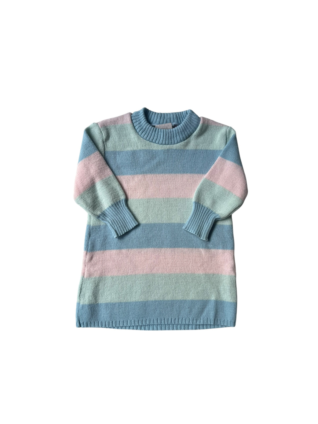 Robe pull rayée pastel - 12 mois