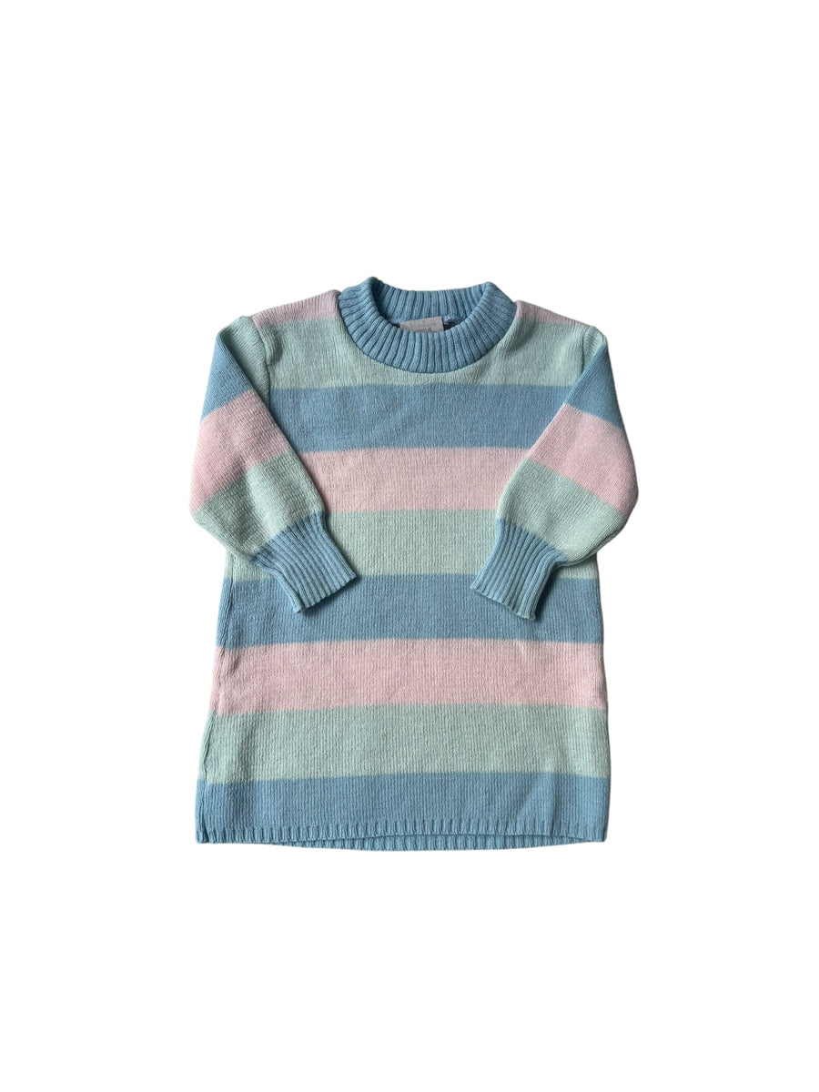 Robe pull rayée pastel - 12 mois