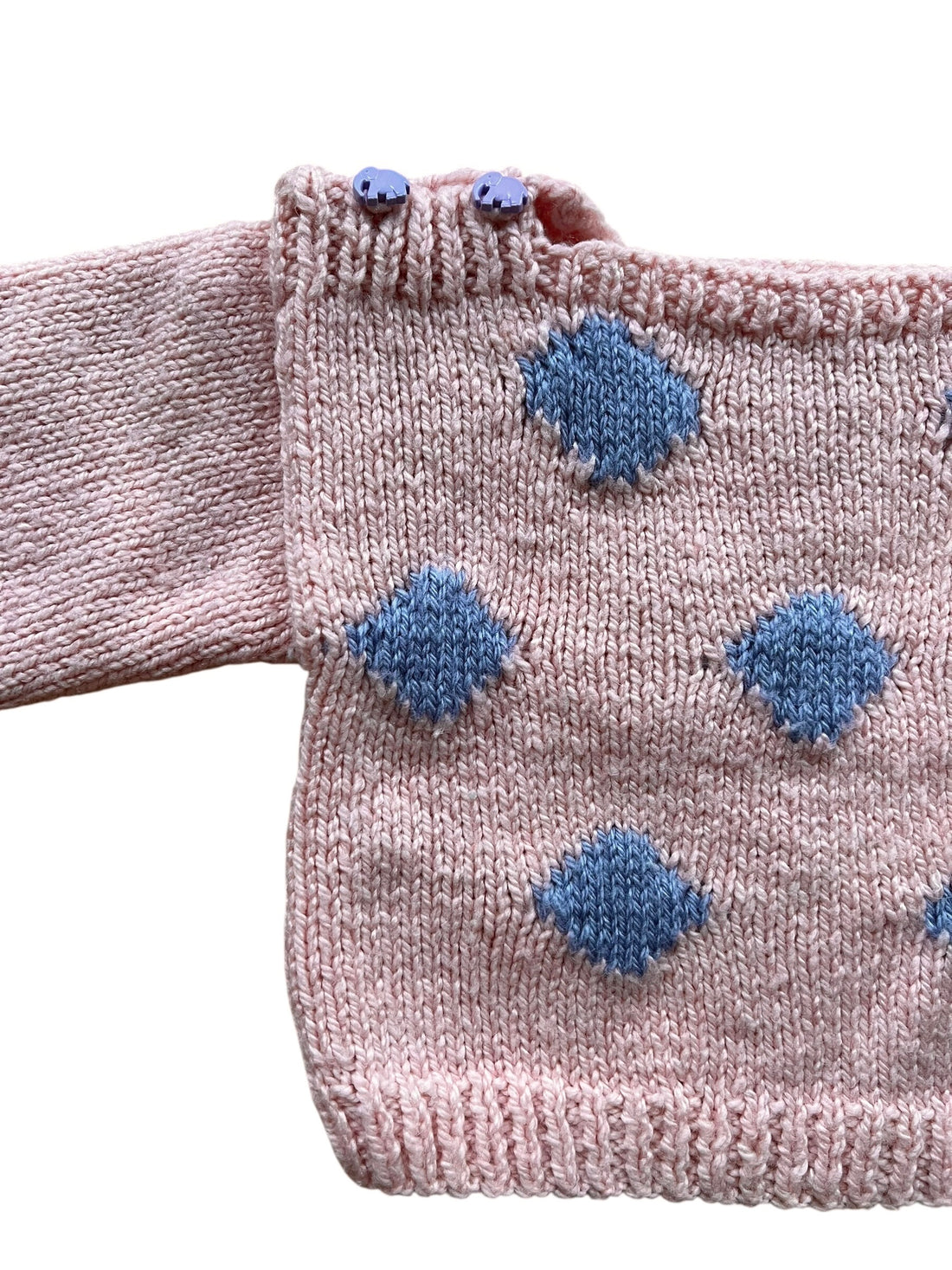 Pull losange rose et bleu - 9 mois