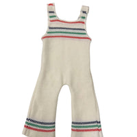 Combinaison tricot bleu vert rouge - 12 mois