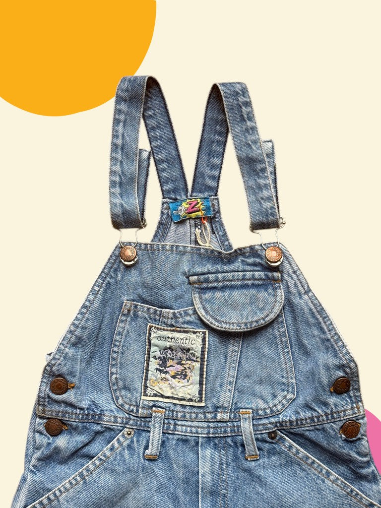 Salopette jean patch - 8 ans