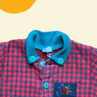 Combinaison tartan rouge et vert - 12 mois