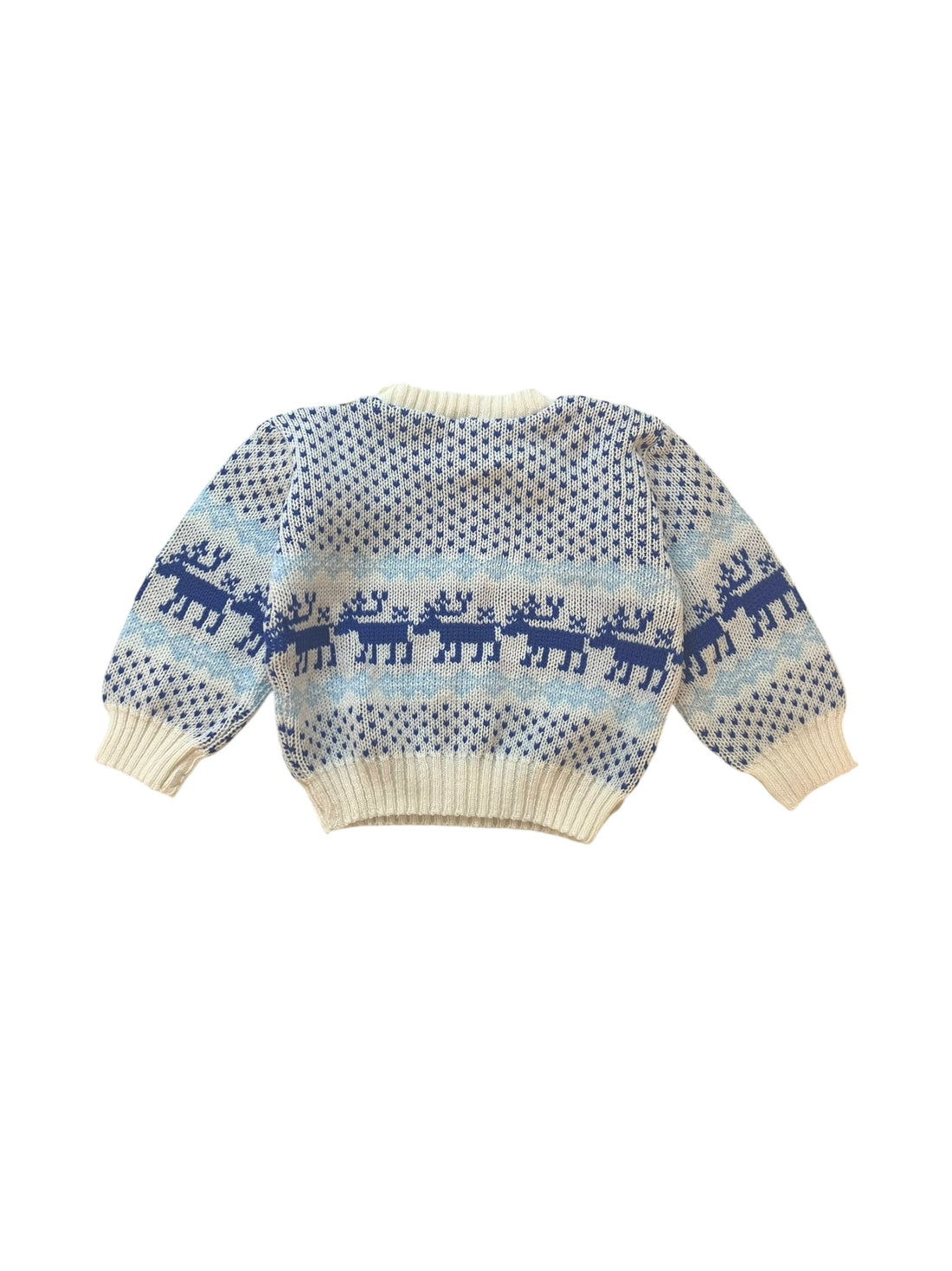 Pull jacquard rennes bleu - 6 mois