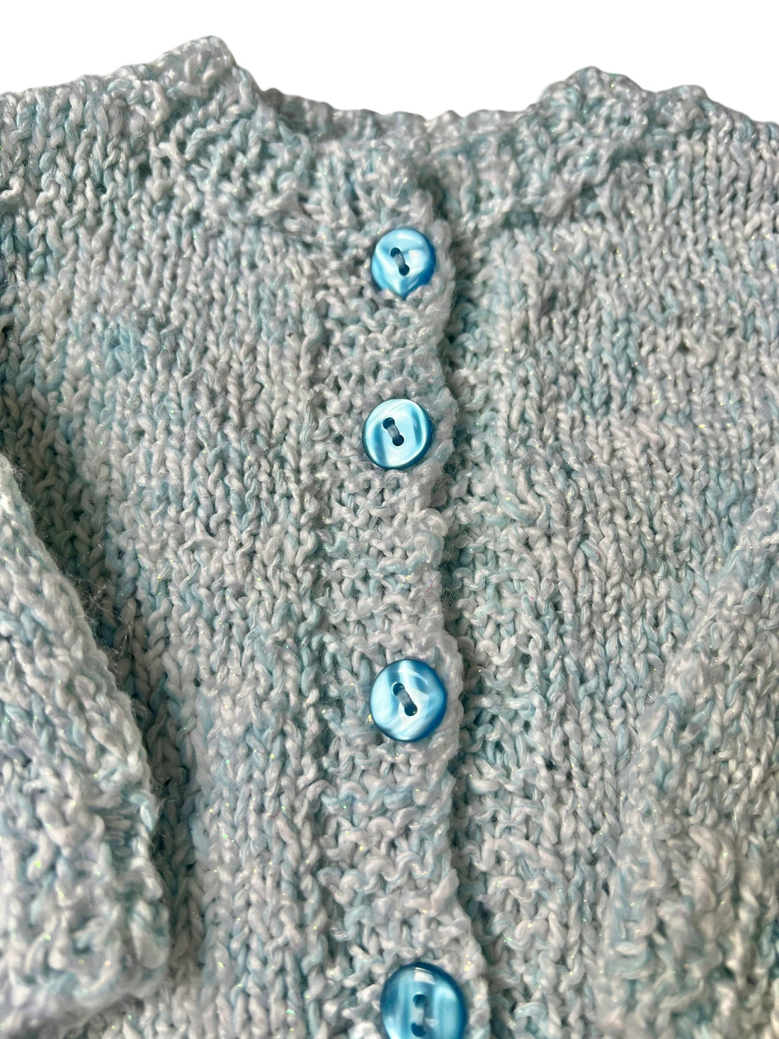 Gilet bleu ciel lurex - 3 mois