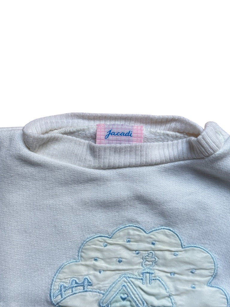 Sweat blanc patch brodé - 6 mois