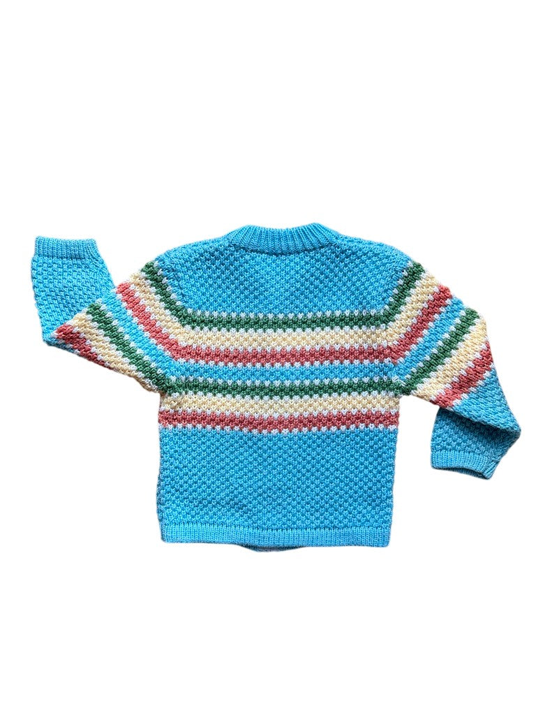 Gilet zippé rayé bleu - 6 ans