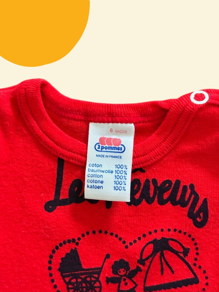 T-shirt Les Rêveurs rouge - 6 mois