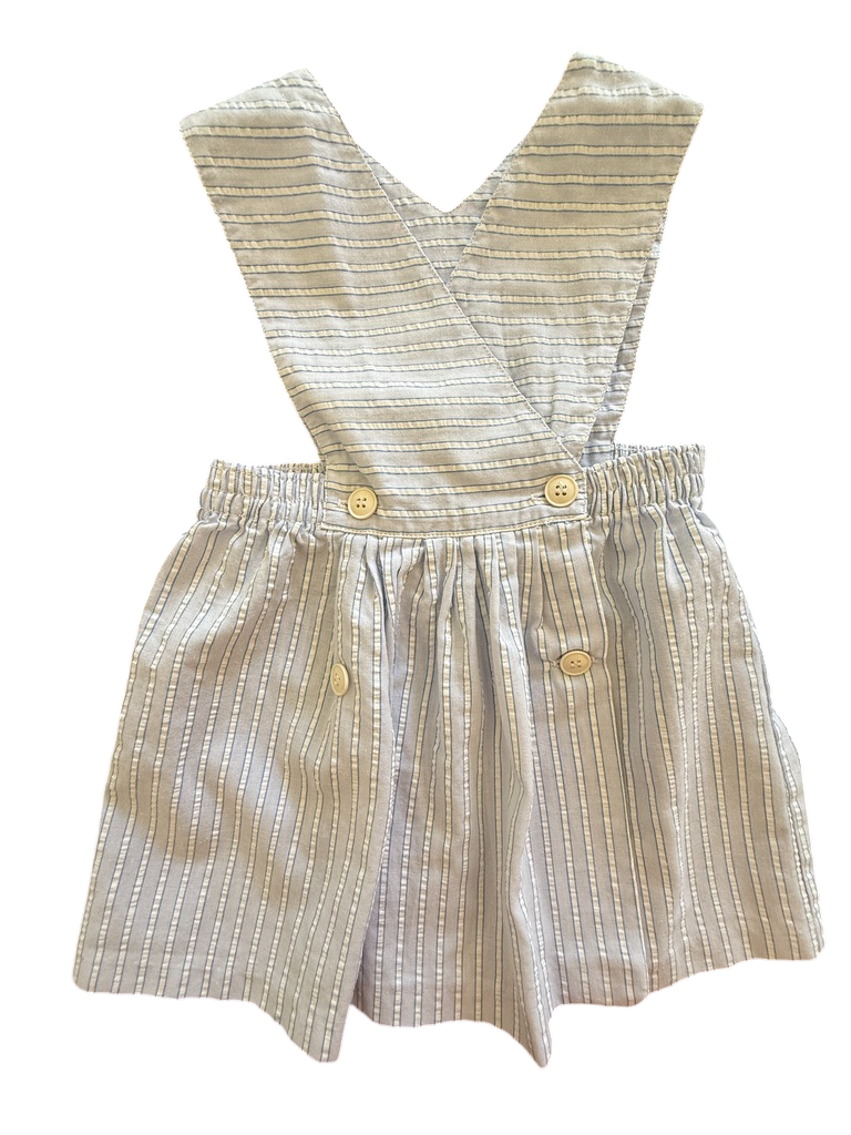 Jupe bretelles rayée bleue - 18 mois