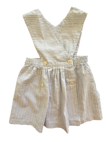 Jupe bretelles rayée bleue - 18 mois