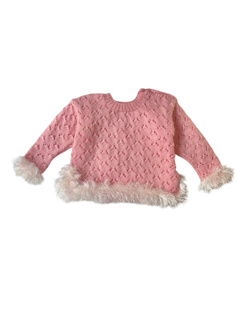 Pull fantaisie rose - 6 mois