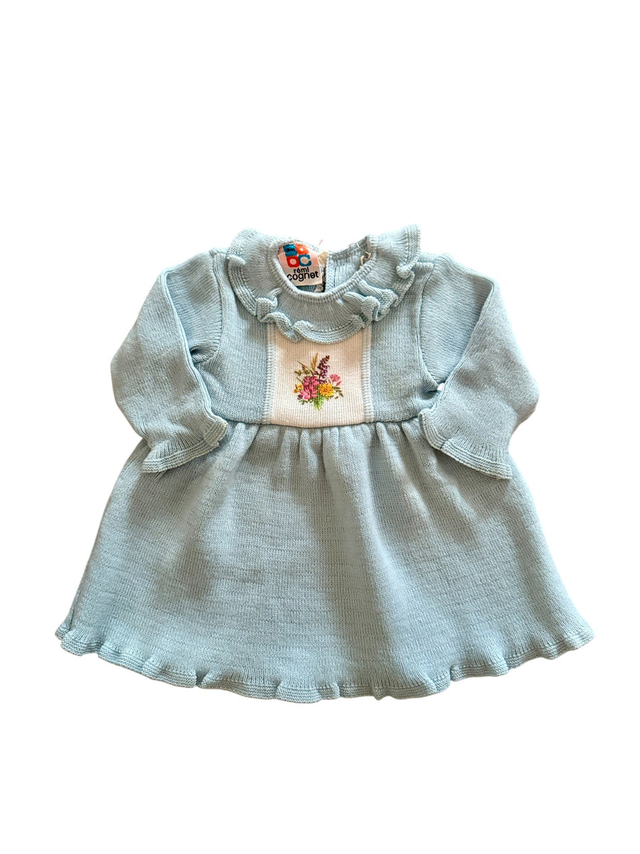 Robe tricot bleue - 3 mois