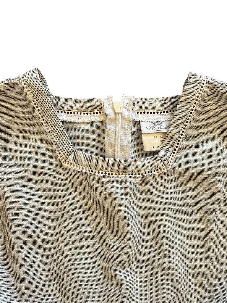 Robe mouchetée grise - 8 ans