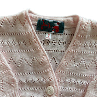 Cardigan mailles ajourées rose - 3 mois