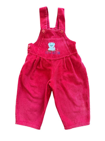 Salopette velours côtelé rouge - 12 mois