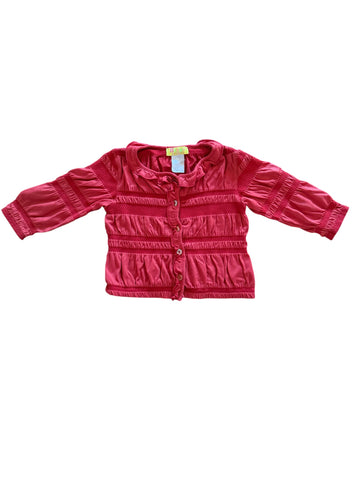 Gilet froncé rouge - 12 mois