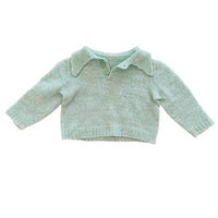 Pull maille col ouvert vert - 12 mois