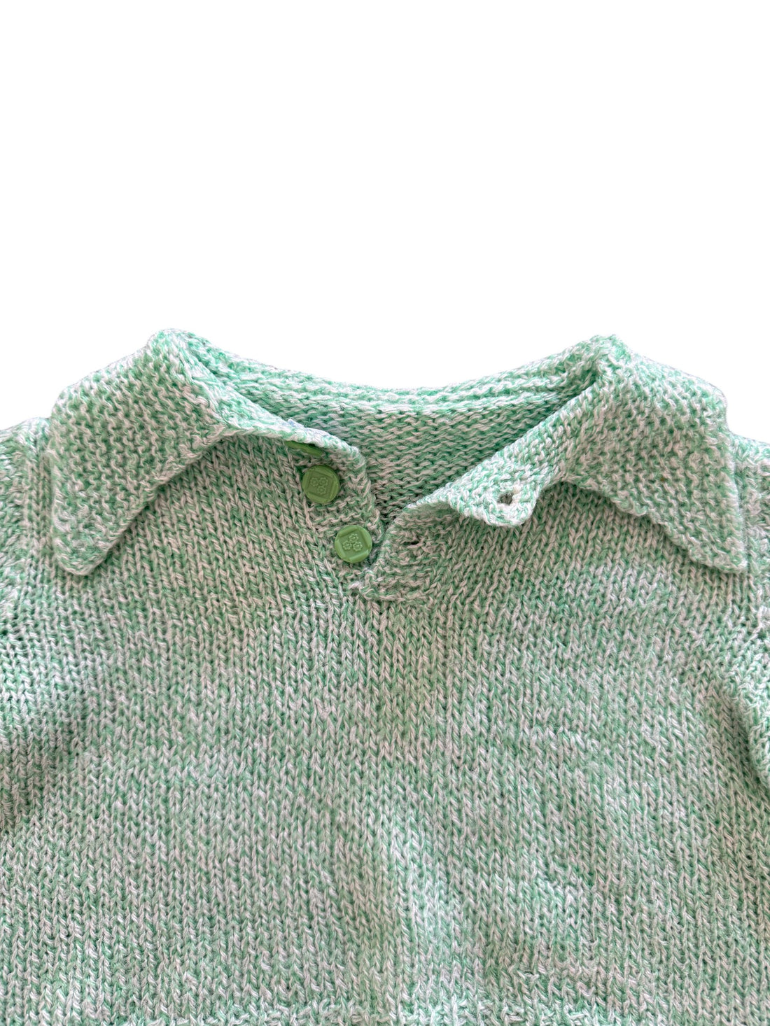 Pull maille col ouvert vert - 12 mois