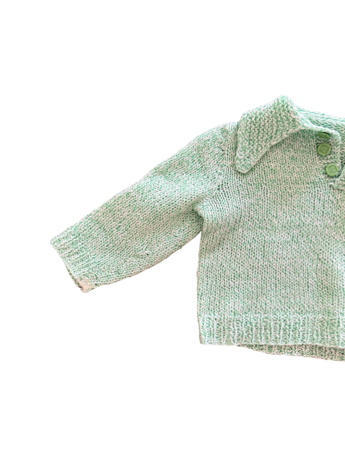 Pull maille col ouvert vert - 12 mois